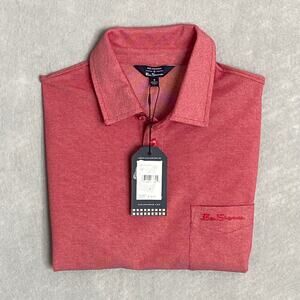 Ben Sherman Men's Small Polo Shirt Short Sleeve Chest Pocket Red NEW